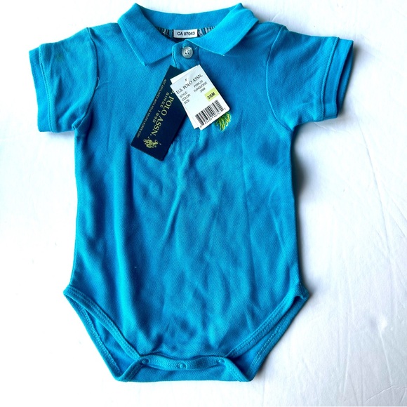 U.S. POLO ASSN. Cotton Mesh Polo Bodysuit Size 3 - 6 Months NWT - Picture 1 of 4